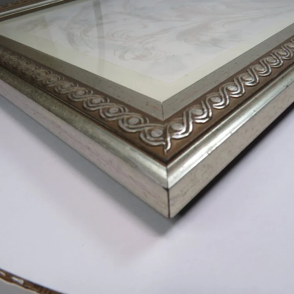 Warm Silver brushed brown picture frame traditional/industrial